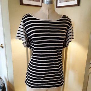 Liz Claiborne Black & White Stripe T-Shirt